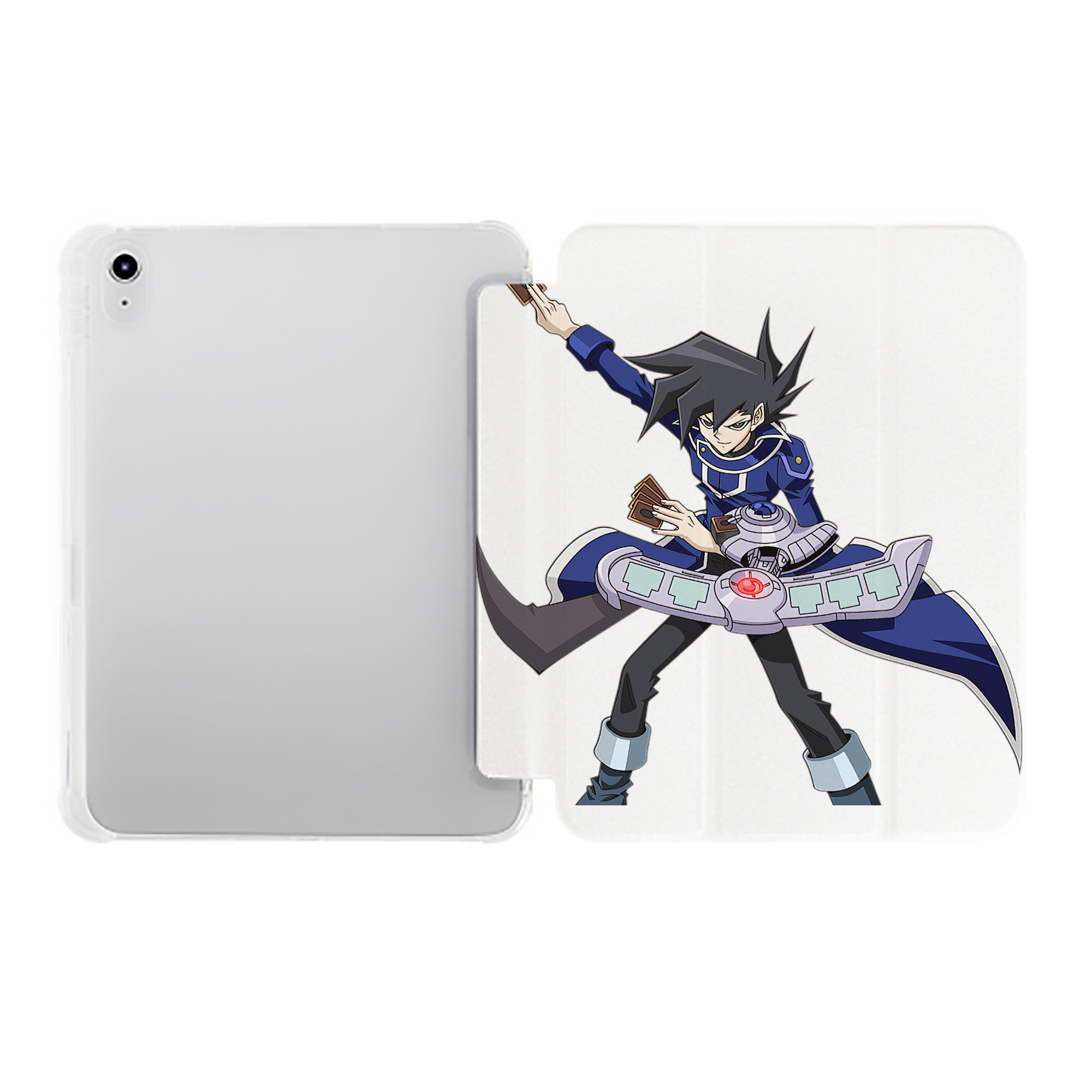 （画像用） 遊☆戯☆王 Yu-Gi-Oh! IPad ケース ペン収納付き 三つ折りスタンド PUレザー×シリコン 対応機種9.5/10.5/10.9インチ